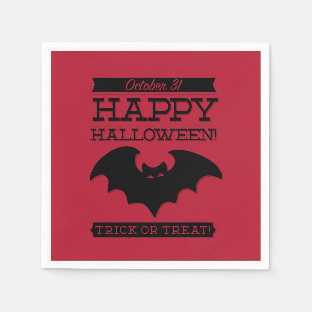 Typografisches Retro Halloween Serviette (Vorderseite)