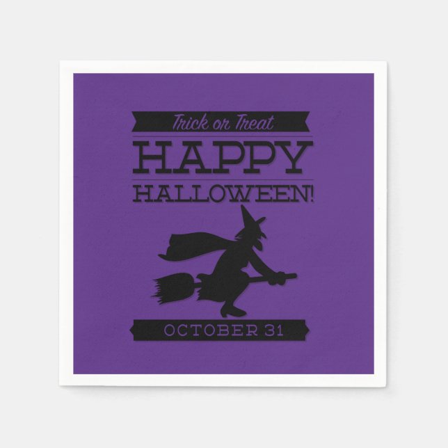 Typografisches Retro Halloween Serviette (Vorderseite)