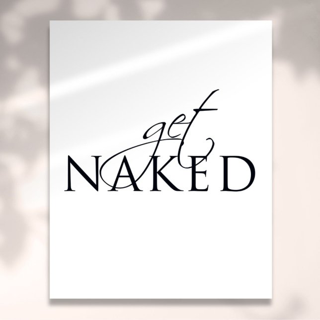 Typografisches Schwarz-Weiß-Zeichen Poster (Typographic Black and White Fun Bathroom Sign)