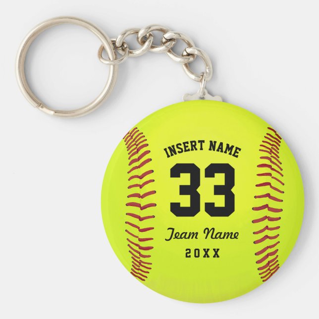 Typografisches Softballteam Schlüsselanhänger (Vorne)