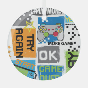 Typografisches Spiel Pixel: spielerischer Hintergr Ornament Aus Glas