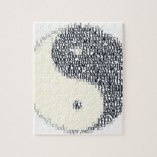 typografisches Yin-Yang-Symbol Puzzle