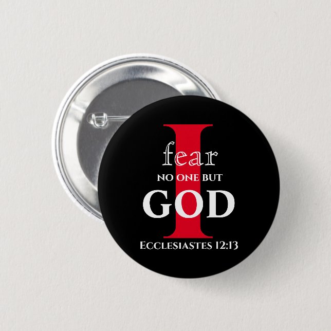 Typografy Bible Verse ● Ich fürchte niemanden auße Button (Vorne & Hinten)
