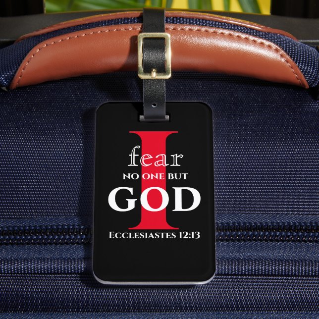 Typografy Bible Verse ● Ich fürchte niemanden auße Gepäckanhänger (Vorderseite Insitu 2)