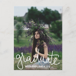 Typografy Graduation Party | Save the Date Foto Ankündigungspostkarte