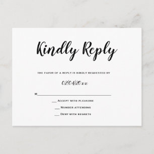 Typografy Response Wedding RSVP Cards Postkarte