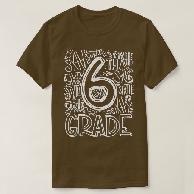 Typografy-Team 6. Klasse Lehrer zurück T-Shirt (Design vorne)
