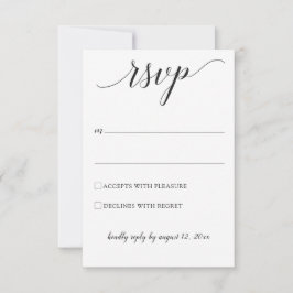 Typografy Wedding RSVP / Reply Card (schwarz) Karte