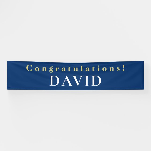 Typografyl Glückwünsche Name Blue Graduate Banner (Horizontal)