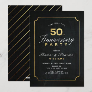 Typograph Gold 50. Hochzeitstag Einladung