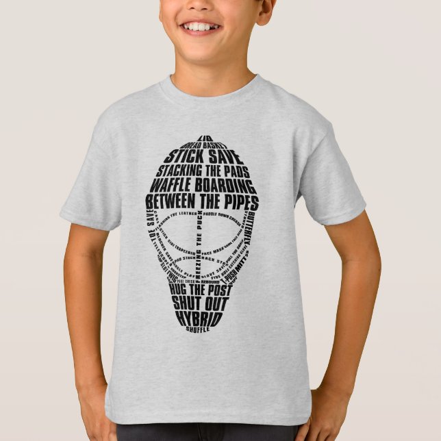 Typographic Hockey Goalie Mask T - Shirt (Vorderseite)