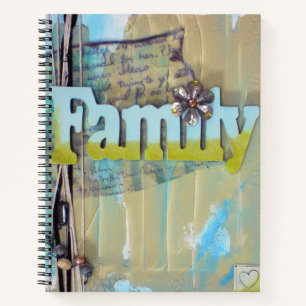 Typographie der Familie Mixed Media Style Artwork Notizbuch