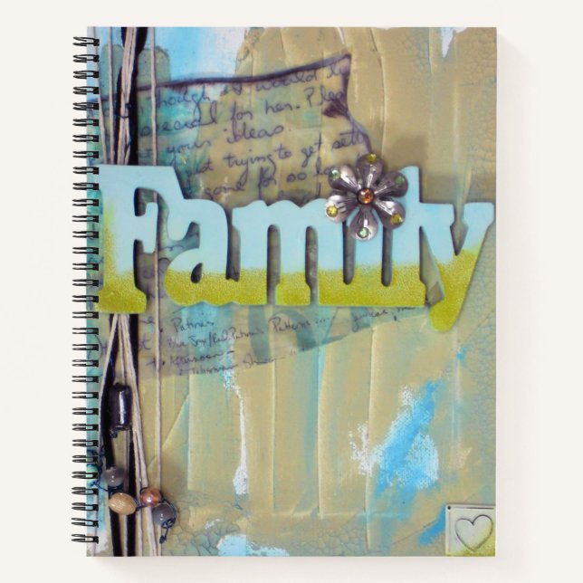 Typographie der Familie Mixed Media Style Artwork Notizbuch (Vorderseite)