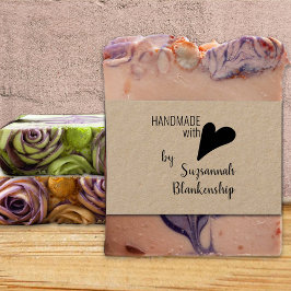 Typography Handmade Custom Name Heart Rubber Stamp Gummistempel