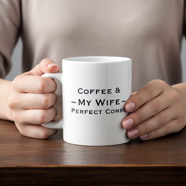 Typography Mug Design – Coffee & My Wife Jumbo-Tasse (Von Creator hochgeladen)