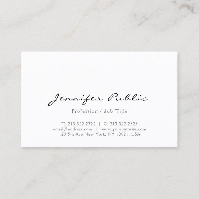 Typography Name Modern Professional Elegant Simple Visitenkarte (Vorderseite)