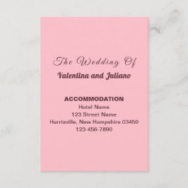 Typography Pink Wedding Accommodation Portrait Begleitkarte
