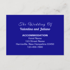 Typography Style Dark Blue Wedding Accommodation Begleitkarte