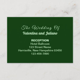Typography Style Dark Green Wedding Reception Begleitkarte