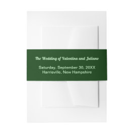 Typography Style Minimalist Dark Green Wedding Einladungsbanderole