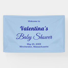 Typography Style Minimalist Light Blue Baby Shower Banner