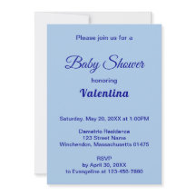 Typography Style Minimalist Light Blue Baby Shower