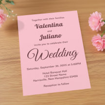 Typography Style Minimalist Pink Wedding