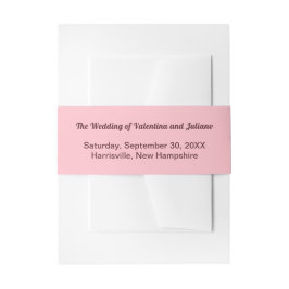 Typography Style Minimalist Pink Wedding Einladungsbanderole