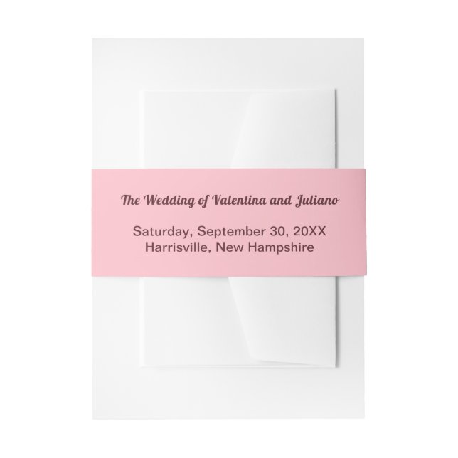 Typography Style Minimalist Pink Wedding Einladungsbanderole (Vorderseite Beispiel)