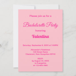 Typography Style Pink Bachelorette Party Einladung