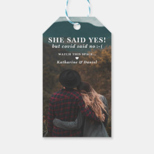 Typography Wedding Postponement Save The Date Geschenkanhänger