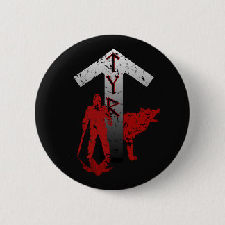 Tyr und Fenrir Knopf Button