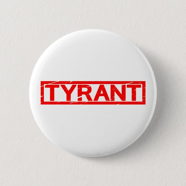 Tyrann-Briefmarke Button (Vorderseite)