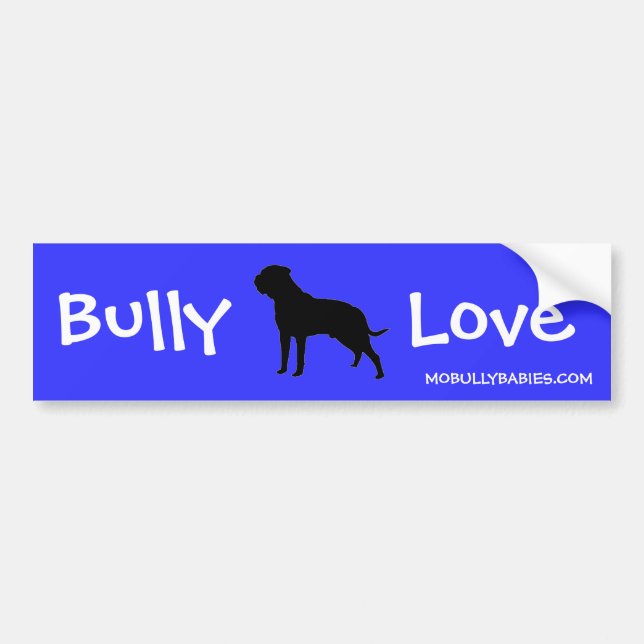 Tyrann-Liebe Bullmastiff Autoaufkleber - Blau (Vorne)