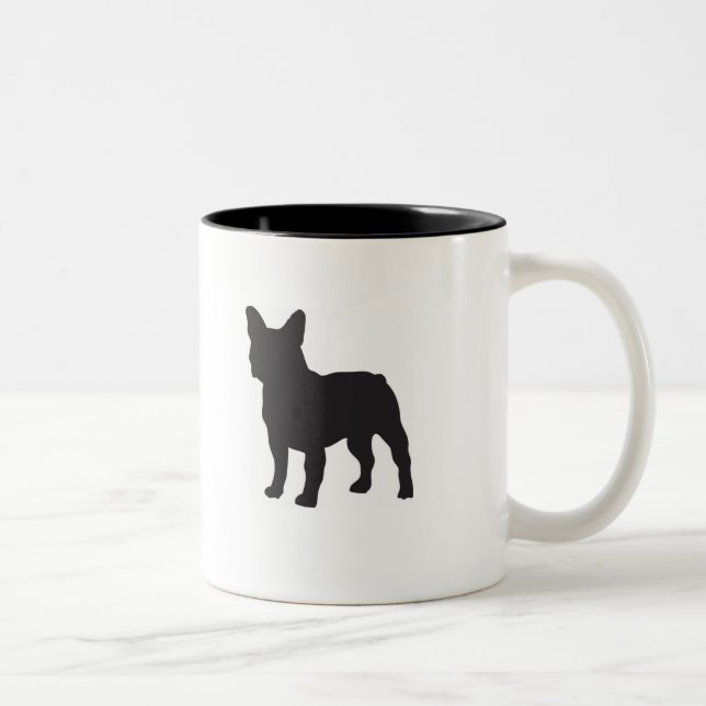Tyrann! Schwarze französische Bulldoggen-Tasse Zweifarbige Tasse (Rechts)