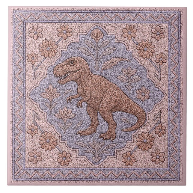 Tyrannasaurus Rex Pink-ish Tile Fliese (Vorderseite)