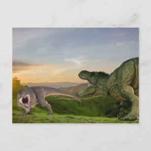 Tyrannosaurs Dinosaur Battle Postkarte
