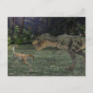 Tyrannosaurs Dinosaur Landschaftszene Postkarte