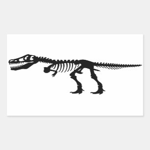 Tyrannosaurs Rex Dinosaur Skeleton Rechteckiger Aufkleber