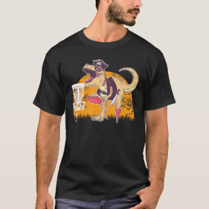 Tyrannosaurus Dinosaur Pirate Disk Golf Player Hal T-Shirt