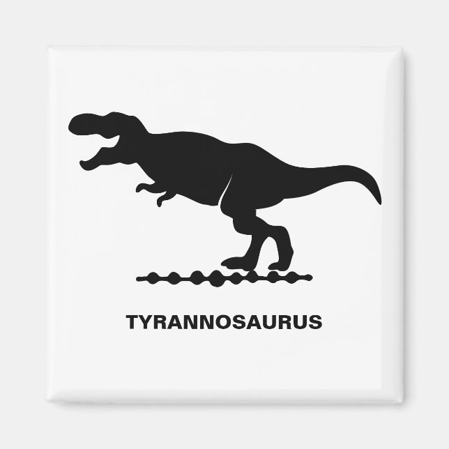 Tyrannosaurus Dinosaur Silhouette Magnet (Vorne)
