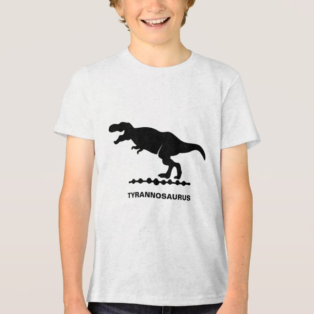 Tyrannosaurus Dinosaur-Silhouette Tri-Blend Shirt (Vorderseite)