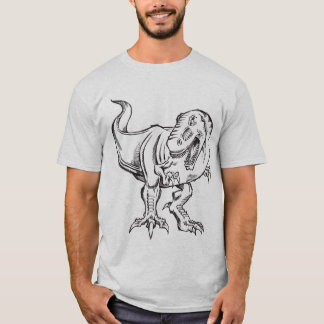 Tyrannosaurus-Dinosaurier-Skizze-Gekritzel-T - T-Shirt