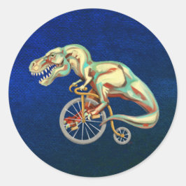 Tyrannosaurus Fahrradfahren Runder Aufkleber