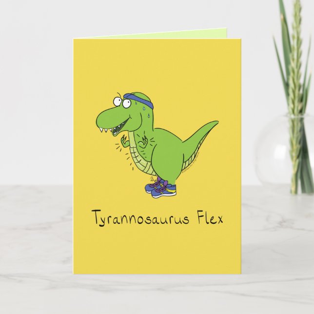 Tyrannosaurus Flex T Rex Funny Grußkarte Karte (Vorderseite)