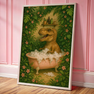 Tyrannosaurus in der Badewanne Wand Kunstposter dr Poster