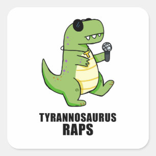 Tyrannosaurus Rap T-Rex Music Pucker Quadratischer Aufkleber