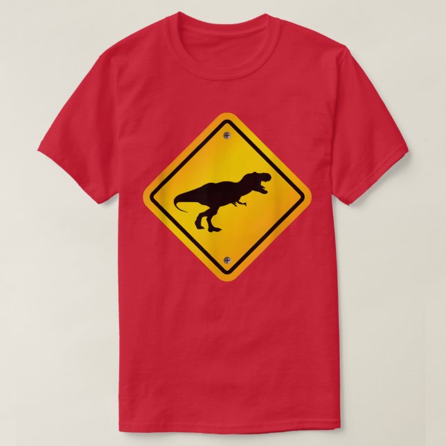 Tyrannosaurus Re Dinosaur Crossing Design T-Shirt (Design vorne)