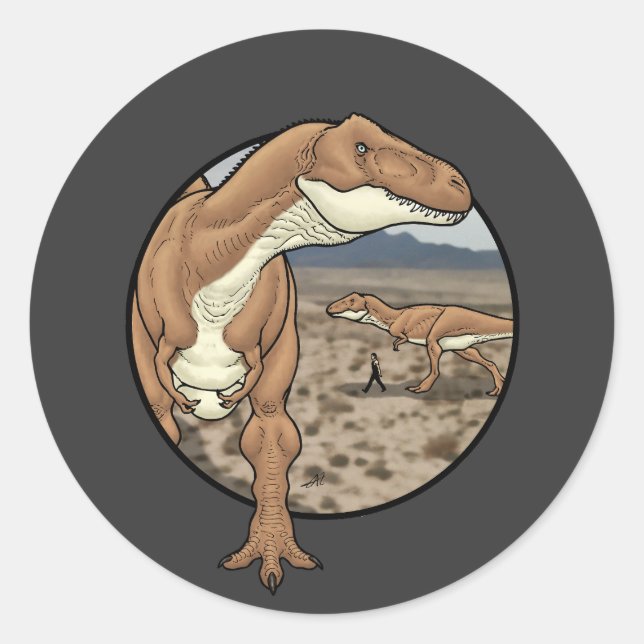 Tyrannosaurus Rex #2 Runder Aufkleber (Vorderseite)