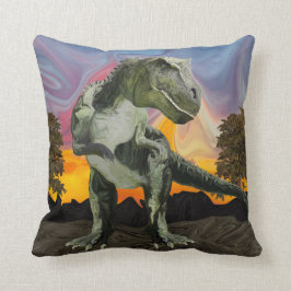 Tyrannosaurus Rex an der Dämmerungs-Stunde Kissen